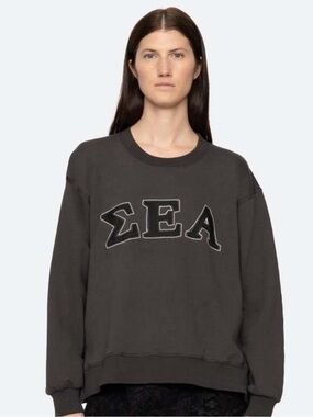 Sea New York Charcoal Grey Logo Crewneck Sweatshirt